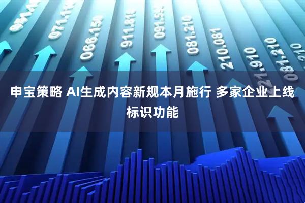 申宝策略 AI生成内容新规本月施行 多家企业上线标识功能